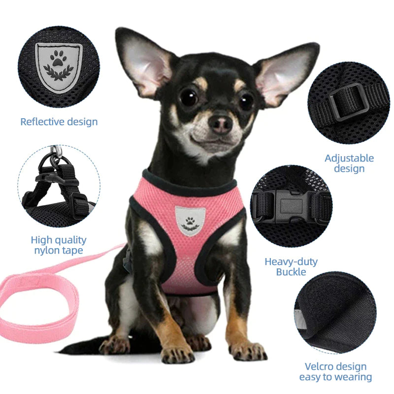 Cat Harness Adjustable Vest Walking Lead Leash for Puppy Dogs Collar Mesh Harness for Small Medium Dog Cat Pet Products